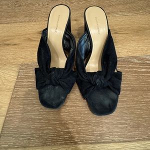 Banana Republic Black Suede Open Back Block Heel Size 10